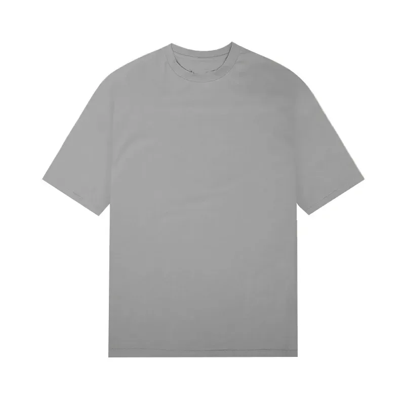 grey oversized gym t-shirt laid flat showing the drop shoulder cut