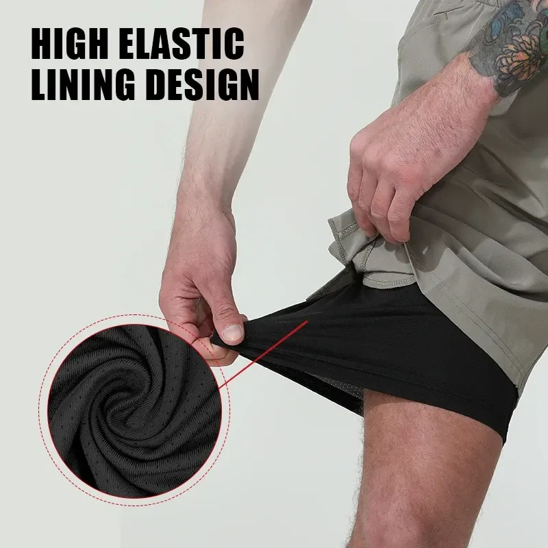 highly elastic inner lining of the 2 in 1 gym shorts
