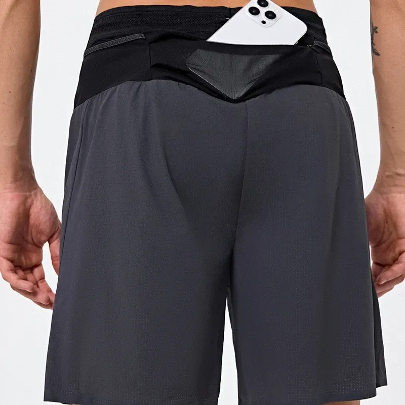 rear storage in the waistband of the running shorts