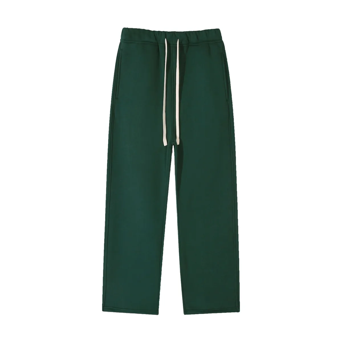 side pockets on army green fleece sweatpants