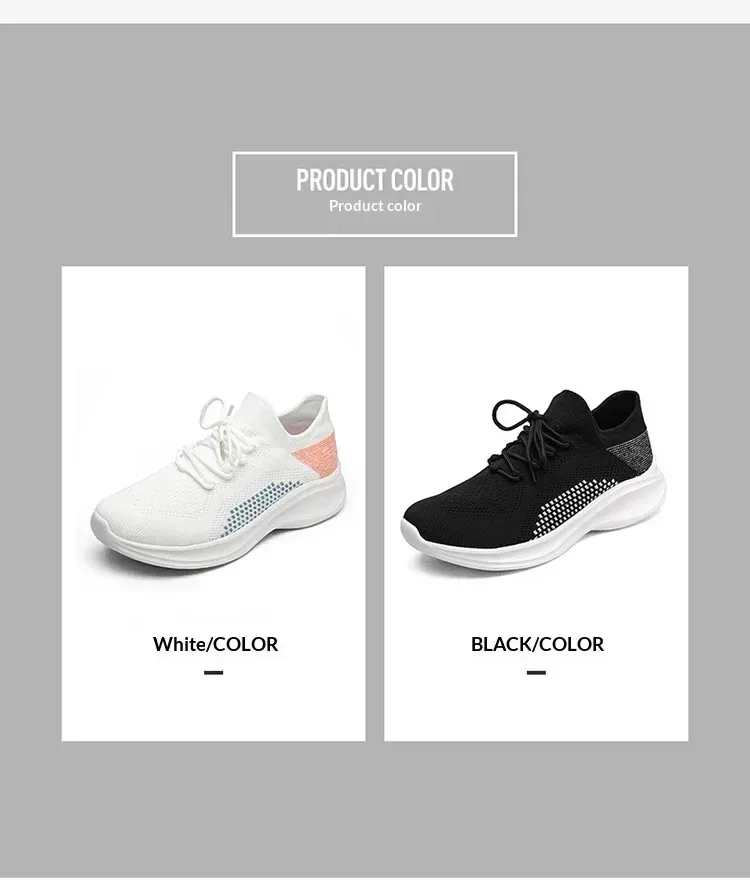 the knit running shoes in white and in black