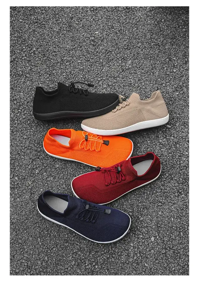 barefoot training shoes in black, khaki, orange, wine red and navy