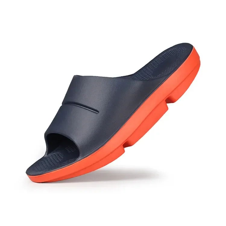 navy and orange recovery slide in waterproof eva