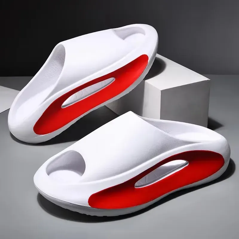 white platform slides showing the textured footbed