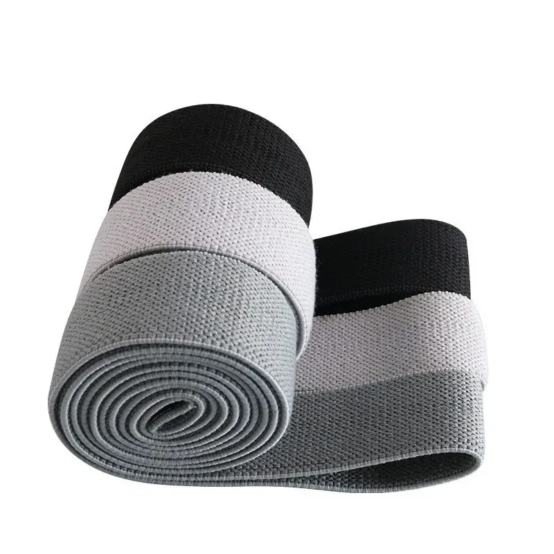 woven fabric texture of grey and black long resistance bands