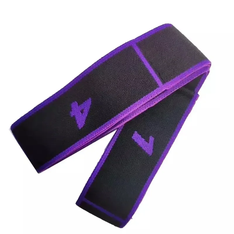 purple elastic stretching strap folded to show its loops