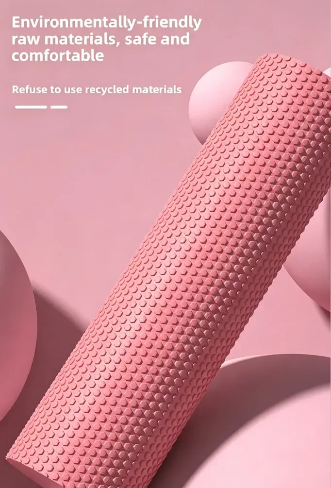 pink solid EVA foam roller with bump texture